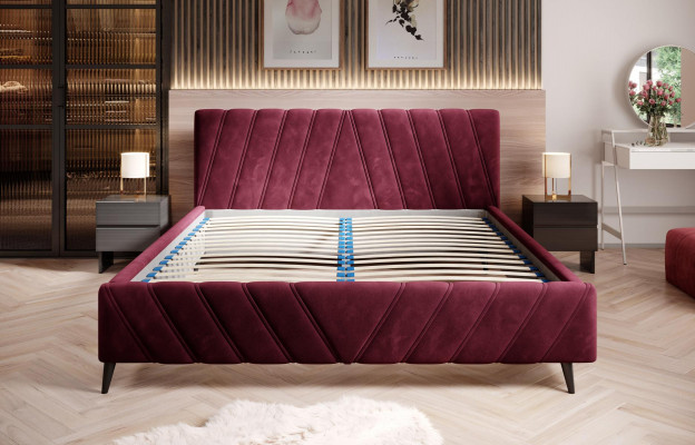 Luxury Bed Design Textile Beds Upholstered Hotel 180x200cm Bedroom Furniture Velvet