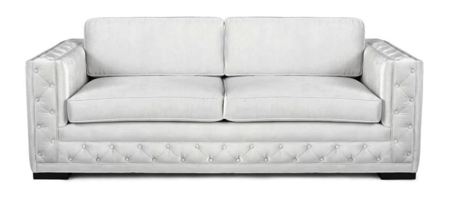 White Chesterfield Modern Design Sofa Textile Couch New Creative Furniture 3-Seater