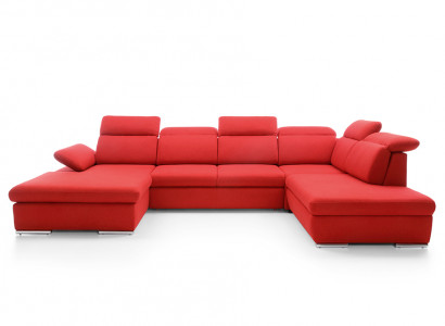 Corner sofa living landscape couch upholstery sofa leather corner sets red