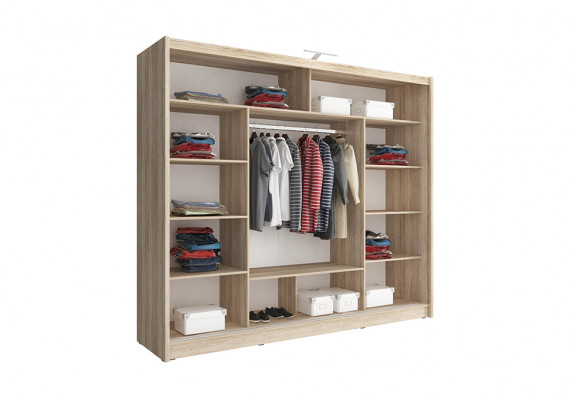 Mirror cabinet bedroom floating 250cm wardrobes sliding doors