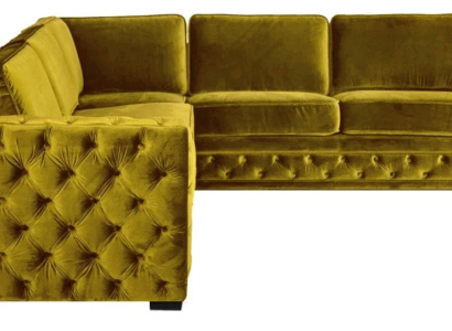 Chesterfield velvet corner sofa couch upholstery corner set living room couches yellow