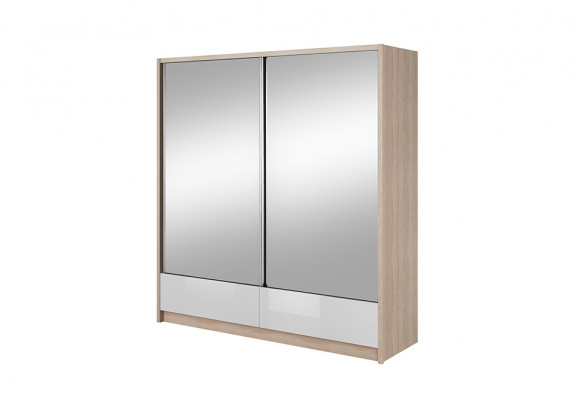Wardrobe Storage 200cm Shelf Cabinet Archive Decorative Sliding Doors