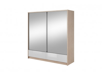 Wardrobe Storage 200cm Shelf Cabinet Archive Decorative Sliding Doors