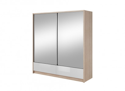 Wardrobe Storage 200cm Shelf Cabinet Archive Decorative Sliding Doors