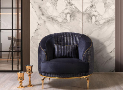 Living room armchair upholstery single-seater sofas modern textile new blue luxury