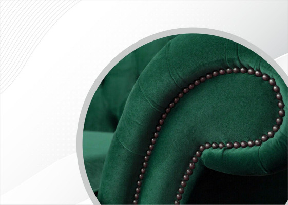 Chesterfield 3 Seater Green Living Room Modern Design Couches Sofa Original Fabric