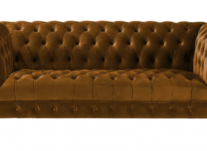Three-seater Chesterfield brown fabric sofa new original design couches upholstery