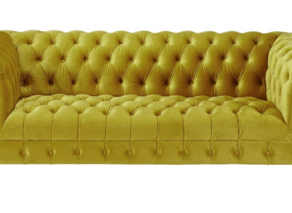 Yellow Three-Seater Chesterfield Modern Design Couch Fabric Sofa New Original Furniture