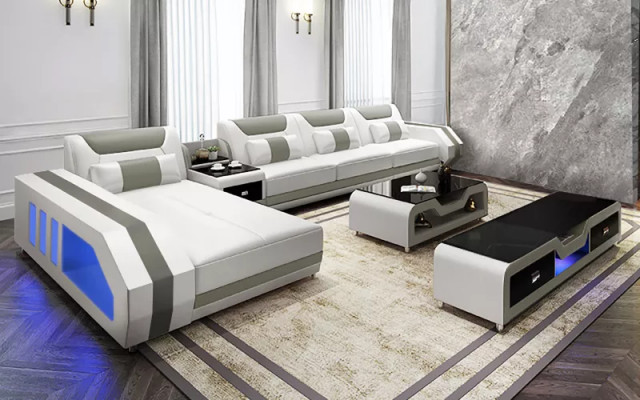 Corner sofa upholstery corner sofa L-shape coffee table modern sofa living area 2-piece set new