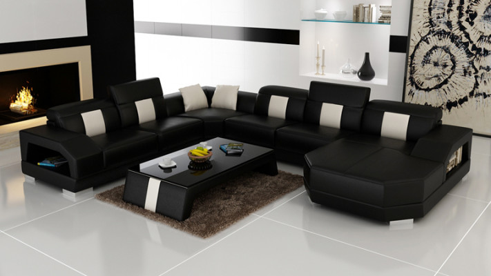 Leather sofa couch living landscape corner sofa corner set design modern sofa R7003 new