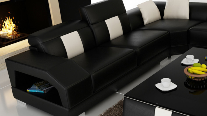 Leather sofa couch living landscape corner sofa corner set design modern sofa R7003 new