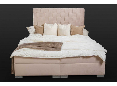 Upholstered bed beds beige upholstery designer luxury design 180x200 double bed