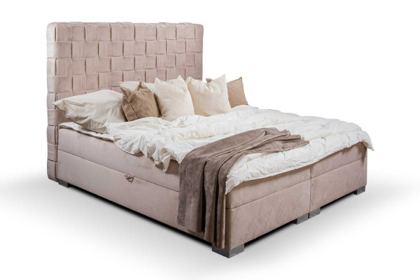 Upholstered bed beds beige upholstery designer luxury design 180x200 double bed