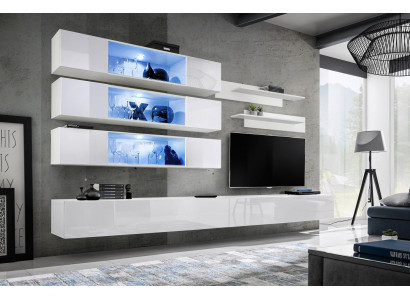 Designer Set 7-piece Living Room Wall Luxury Wall Cabinet Living Room Wooden Furniture Einrichtung