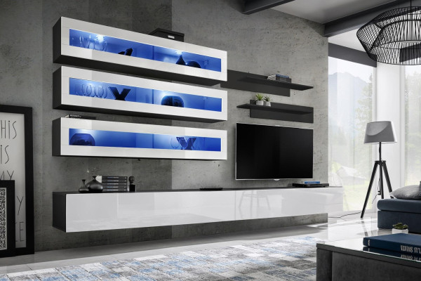 Luxury living room designer furniture sideboard wall unit TV stand wall cabinet