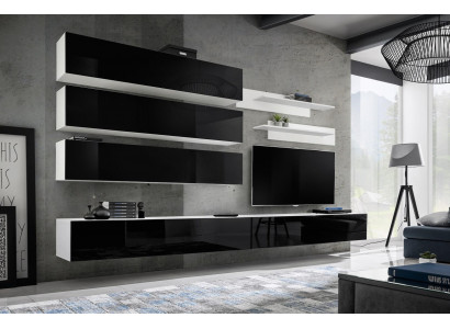 Set of 7 pcs Designer Living Room Wall Unit Cabinet Sideboard TV Stand New