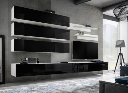 Set of 7 pcs Designer Living Room Wall Unit Cabinet Sideboard TV Stand New