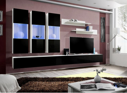 Living room modern wall unit designer wooden furniture TV stand luxury hanging showcase