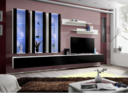 Luxury wall unit wooden furniture living room wall shelf designer hanging display cabinet new