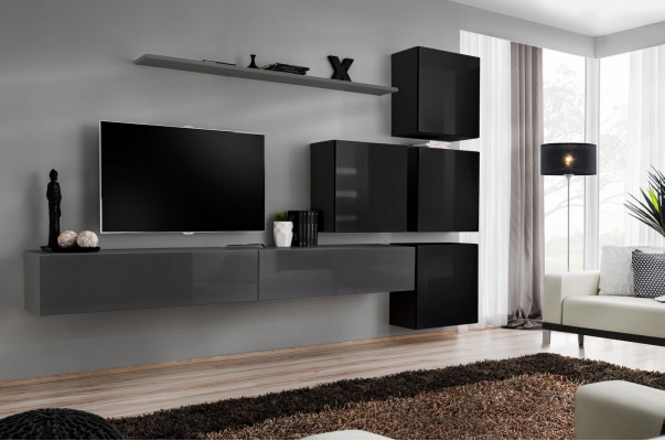 Wall unit set 7-piece furniture luxury TV stand modern living room shelf design