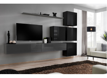 Wall unit set 7-piece furniture luxury TV stand modern living room shelf design