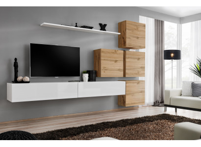 Design living room wall sideboard 4x wall cabinet RTV ensemble 7-piece set complete