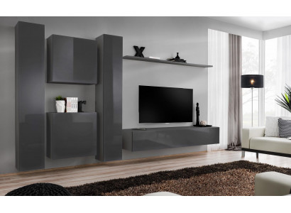 Designer wall unit gray luxury living room furniture complete sideboard furniture