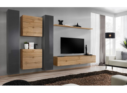 Brown living room wall unit designer sideboard modern TV stand living room wall shelf