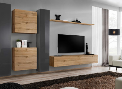 Brown living room wall unit designer sideboard modern TV stand living room wall shelf