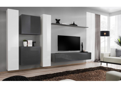 Gray wall cabinet living room wall shelf design wall cabinet modern furniture