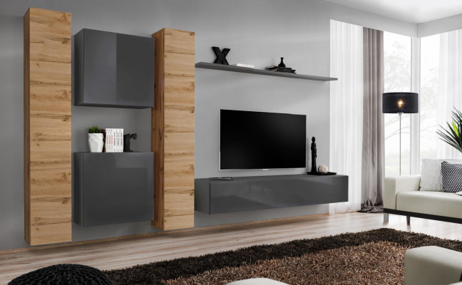 Designer wall unit wall shelves wooden furniture living room luxury wooden furniture style modern