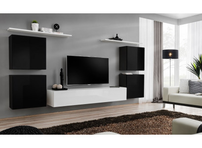 Modern complete living room wall unit set luxury wall cabinet wall shelf