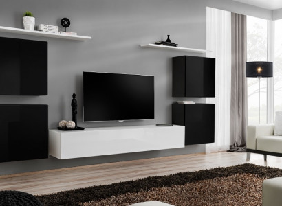 Modern complete living room wall unit set luxury wall cabinet wall shelf