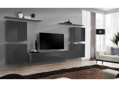 Gray wall living room furniture luxury TV stand wall shelf cabinet shelf new