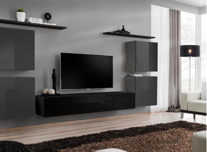 7-piece luxury living room wall unit set wood wall shelf furniture new