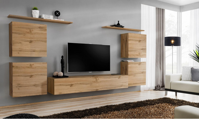 Design wall cabinet shelf living room wood TV stand wall shelves new wooden furniture