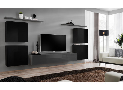 Luxury Set Shelf Wall Unit Wooden Furniture Complete 4x Wall Cabinet Living Room New