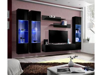 Living room set 6-piece wall unit lowboard TV stand hanging display cabinet wooden furniture