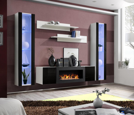 Luxury living room wall unit TV stand sideboard wooden designer living room hanging display cabinet furniture