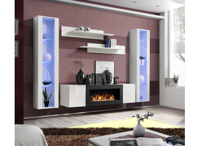 Designer living room modern luxury furnishings wall unit wall shelves sideboard