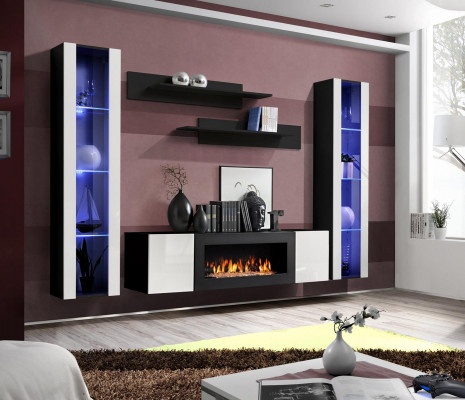 Living room wall shelves modern luxury set 5-piece designer hanging display cabinet