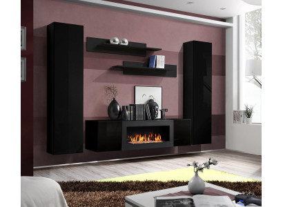 Luxury Modern Living Room Set 5-Piece. Wall Unit Wall Cabinet Wood Furniture New