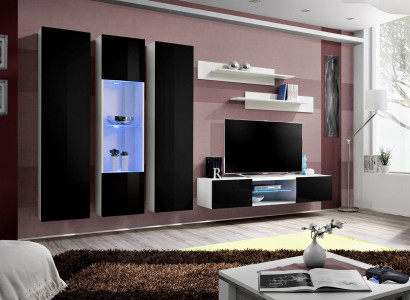 Wall unit white modern style design sideboard TV stand wood wall cabinet new