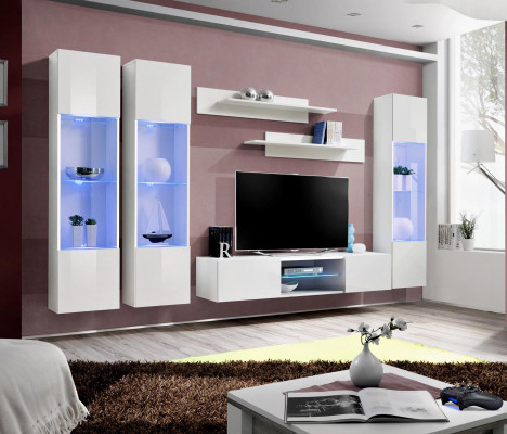 Modern living wall white style designer TV stand hanging display cabinet luxury living room