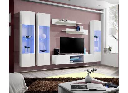 Modern living wall white style designer TV stand hanging display cabinet luxury living room