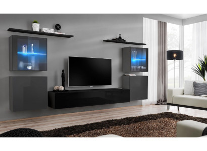 Modern wall cabinet living room wall shelves sideboard TV stand designer set 7-piece