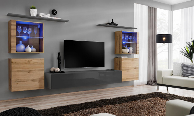 Living room furniture set designer high-gloss wall unit living room sideboard complete