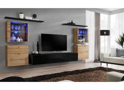 Designer Complete Living Room Luxury Wall Unit Group Modern Sideboard Furnishing