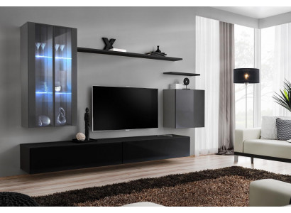 TV furniture set 7-piece. Living room wall TV sideboard display cabinet hanging cabinet design new