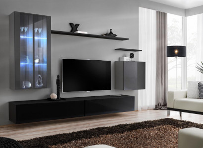 TV furniture set 7-piece. Living room wall TV sideboard display cabinet hanging cabinet design new